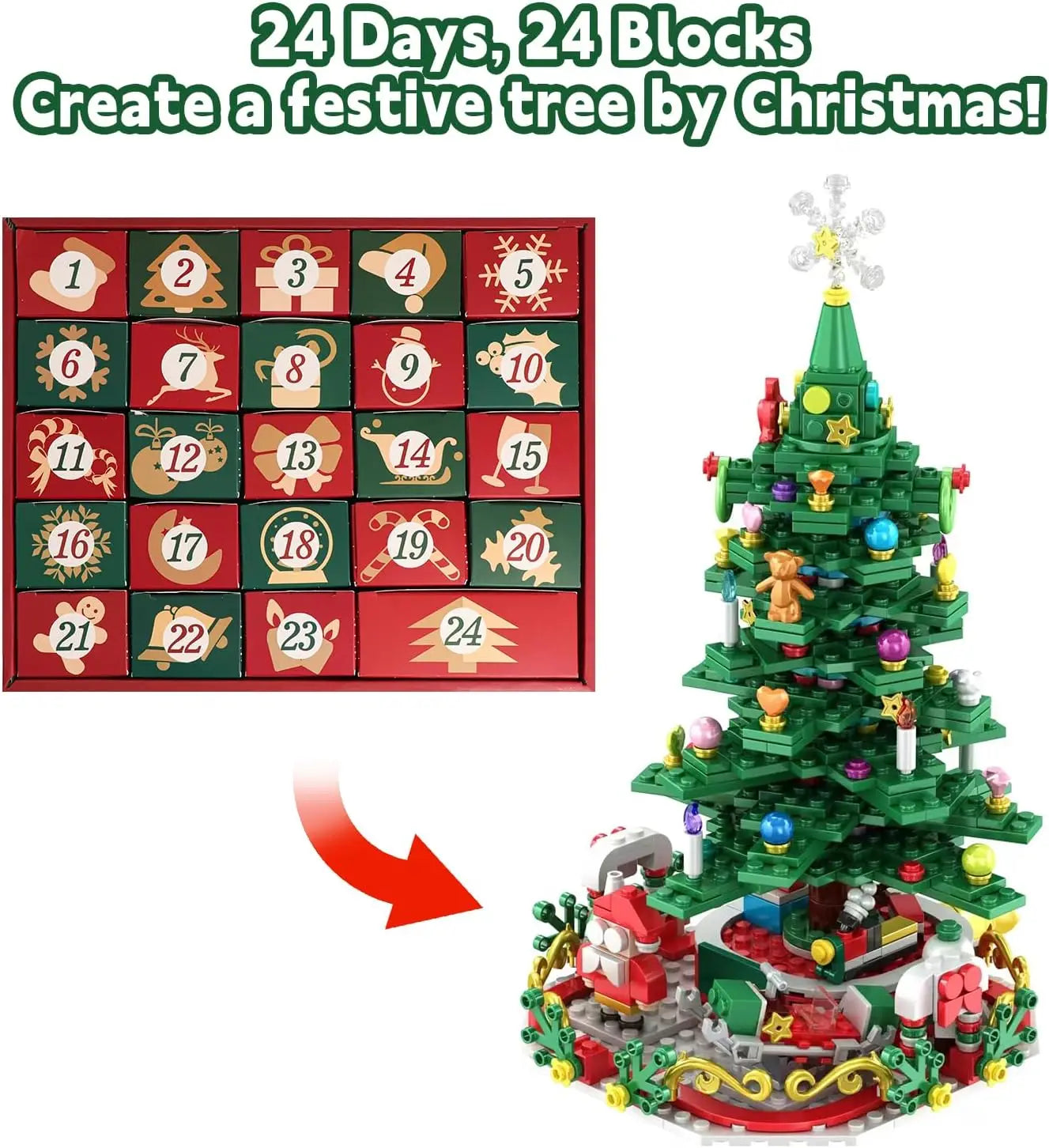 Bricksmas™ 24-Day Christmas Tree